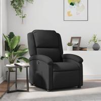 Fauteuil echt leer zwart