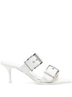 Alexander McQueen sandales en cuir à boucle 75 mm - Blanc