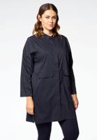 Yoek Blouse met splitten STRETCH KATOEN | Blauw | Maat 54/56