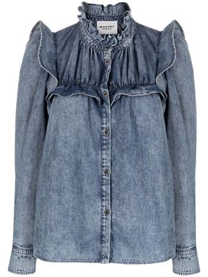 MARANT ÉTOILE chemise en jean à volants - Bleu