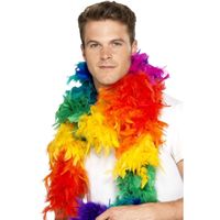 Regenboog gekleurde verkleed boa 190 cm - thumbnail