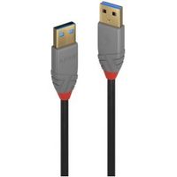 Lindy 36750 0.5m USB A USB A Mannelijk Mannelijk Zwart USB-kabel