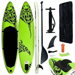 VidaXL Stand up paddleboardset opblaasbaar 305x76x15 cm groen