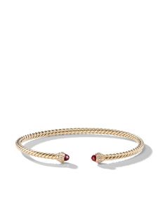 David Yurman bracelet Cablespira en or 18ct serti de diamants et grenat