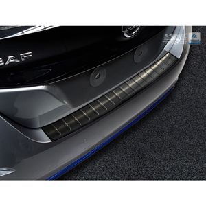Zwart RVS Bumper beschermer passend voor Nissan Leaf II 2017- 'Ribs' AV245163