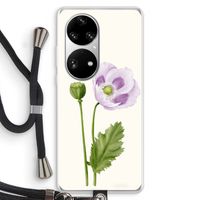 Purple poppy: Huawei P50 Pro Transparant Hoesje met koord