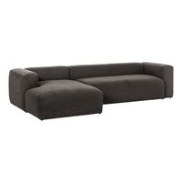 3-zitsbank Blok donkergrijs met chaise longue links 330 cm - thumbnail