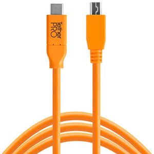Tether Tools TetherPro USB-C to 2.0 Mini-B 5-Pin 4,6m oranje