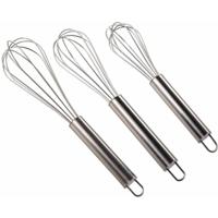 MSV Keukengerei gardes - 3x stuks - RVS - formaten 20/22/25 cm