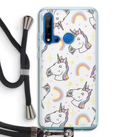 Rainbow Unicorn: Huawei P20 Lite (2019) Transparant Hoesje met koord