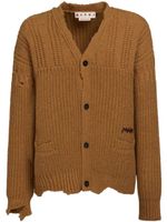 Marni cardigan à effet usé - Marron - thumbnail