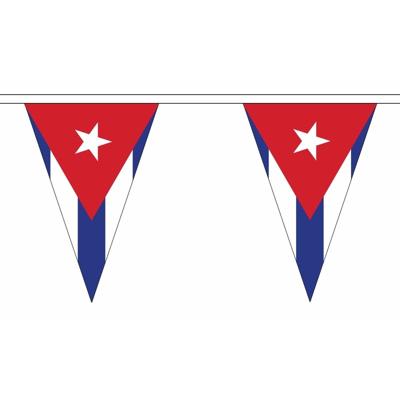 Cuba Vlaggetjes vlaggenlijn slinger - 500 cm - polyester - binnen/buiten - versiering/feestart