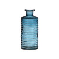 Glazen stijlvolle bloemenvaas transparant blauw D14.5 en H31 cm - Vazen