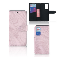 Huawei P40 Bookcase Marble Pink - Origineel Cadeau Vriendin