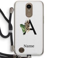 Charcoal Flora: LG K10 (2017) Transparant Hoesje met koord