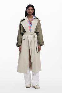 Tweekleurige trenchcoat - WHITE - XL