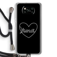 Friends heart black: Xiaomi Poco X3 Pro Transparant Hoesje met koord