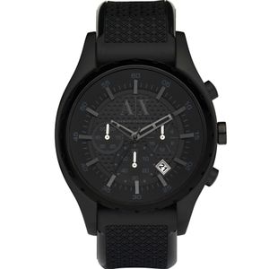 Horlogeband Armani Exchange AX1139 Silicoon Zwart 22mm