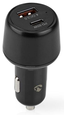 Nedis Autolader | 2.0 / 3.0 / 3.25 A | Outputs: 2 | Poorttype: USB-A / USB-C | 65 W - CCPD65W100BK