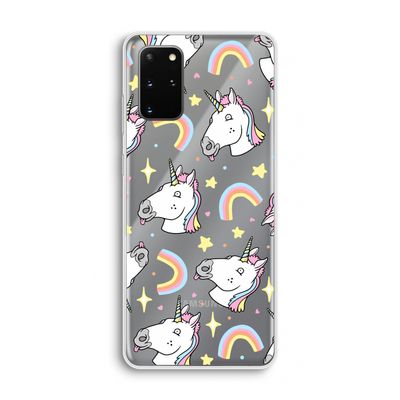 Rainbow Unicorn: Samsung Galaxy S20 Plus Transparant Hoesje