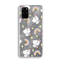 Rainbow Unicorn: Samsung Galaxy S20 Plus Transparant Hoesje