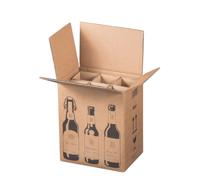 Flesverzenddoos voor 6 bierflessen 255 x 175 x 294 mm | 5 stuks