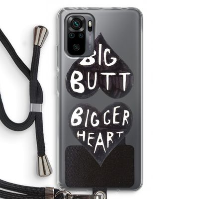 Big butt bigger heart: Xiaomi Redmi Note 10 Pro Transparant Hoesje met koord