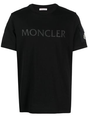 Moncler t-shirt en coton à logo imprimé - Noir