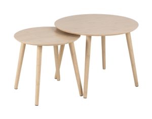 Bendt Salontafel Keno Set van 2 stuks, bamboe - naturel - Rond