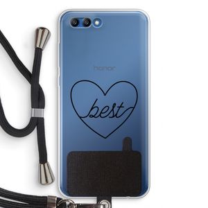 Best heart black: Honor 10 Transparant Hoesje met koord