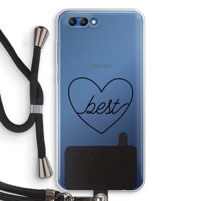 Best heart black: Honor 10 Transparant Hoesje met koord