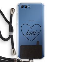 Best heart black: Honor 10 Transparant Hoesje met koord
