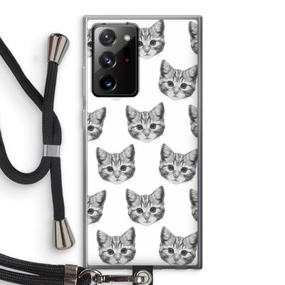 Kitten: Samsung Galaxy Note 20 Ultra / Note 20 Ultra 5G Transparant Hoesje met koord
