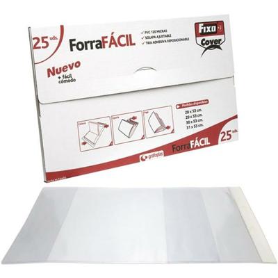 Zelfklevende boekomslag Grafoplas Verstelbaar Revers Transparant PVC 25 Onderdelen 28 x 53 cm