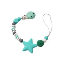 3 PC'S DIY siliconen baby fopspeen clip kleurrijke fopspeen keten (turquoise groen)