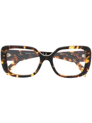 Prada Eyewear lunettes de vue à monture carrée - Marron