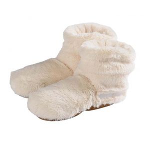 Magnetron warmte sloffen beige pluche voor dames