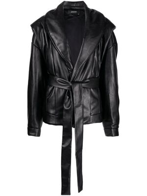 ANOUKI veste en cuir artificiel à design matelassé - Noir