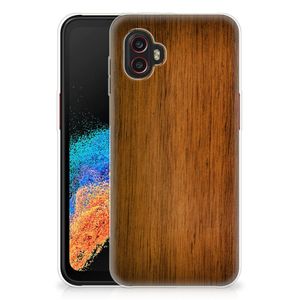 Samsung Galaxy Xcover 6 Pro Bumper Hoesje Donker Hout