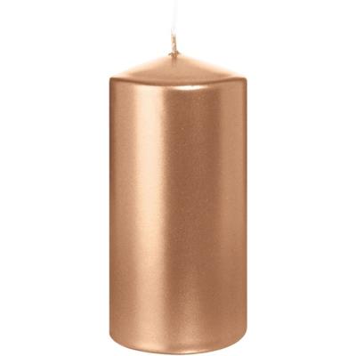 Cilinderkaars/stompkaars - ros?goud - 6 x 12 cm - 40 branduren
