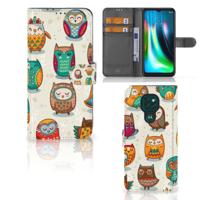 Motorola Moto G9 Play | E7 Plus | Telefoonhoesje | Met pasjeshouder | Vrolijke Uilen