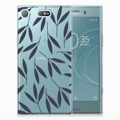 Sony Xperia XZ1 Compact | TPU Case | Leaves Blue