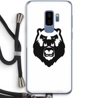 Angry Bear (white): Samsung Galaxy S9 Plus Transparant Hoesje met koord
