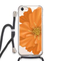 Orange Ellila flower: iPhone 7 Transparant Hoesje met koord