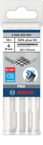 Bosch Accessoires PRO SDS plus-5X Hammer Drill Bit | 6 x 50 x 110 mm | 10 pcs - 2608833891