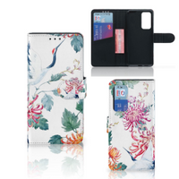 Huawei P40 Telefoonhoesje met Pasjes Bird Flowers