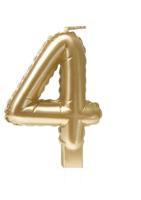 Foil balloon candle gold 4 | 4 stuks