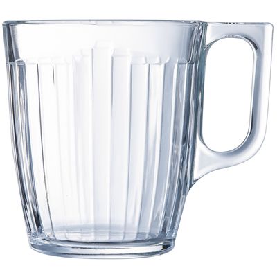 Luminarc Theeglazen Leeds - 6x - transparant bewerkt glas - 8 x 11 cm - 320 ml