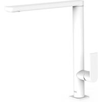 Wastafelkraan Tres Loft | Opbouw | Draaibare uitloop | Mengkraan | Hoog model | 1-hendel | Rond | Wit mat