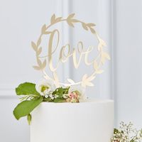 Gouden 'Love' Bruidstaart Topper Gouden 'Love' Bruidstaart Topper